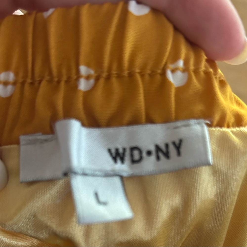 WD.NY Mustard Polka Dot A-Line Skirt - Picture 2 of 3